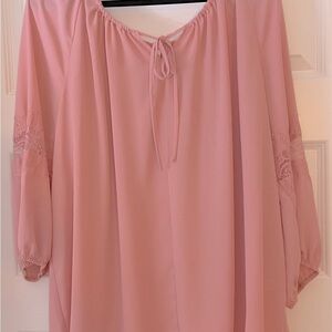 CATO Women’s Plus Size 22/24 
Pale Pink Lantern Sleeve Top